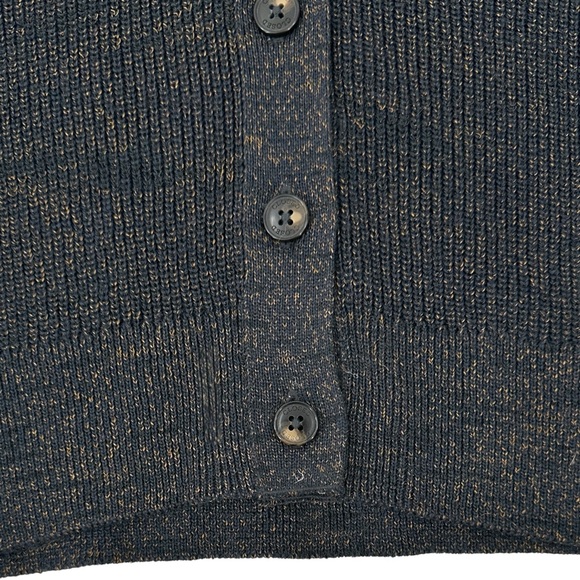 CLOSED Smokey Blue Cropped Cardigan - Dark Blue Wool Blend Knit Cardigan Sweater - Picture 6 of 11